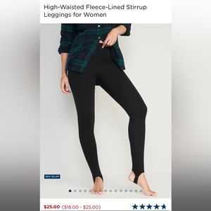 Old Navy High Rise Fleece Lined Stirrup Leggings